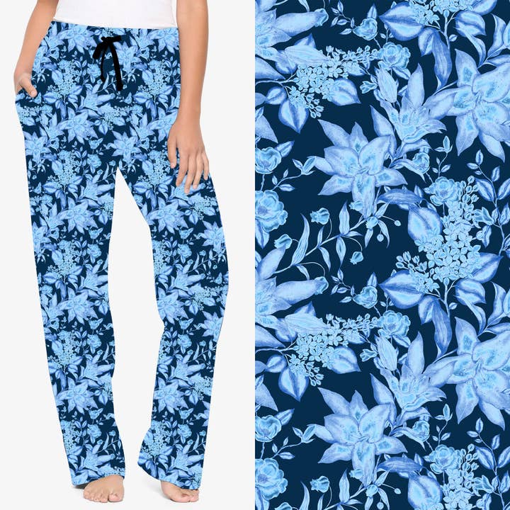 Blue Bloom Lounge Pants for wholesale by Natopia