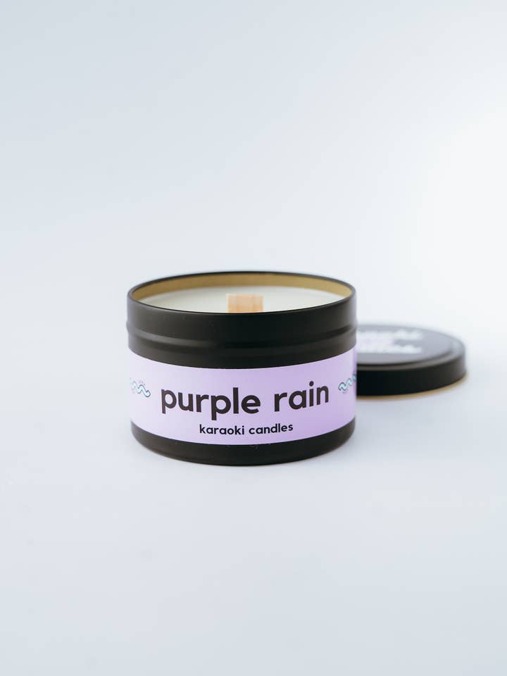 Bougie Pluie Violet pour la vente par Karaoki Candles