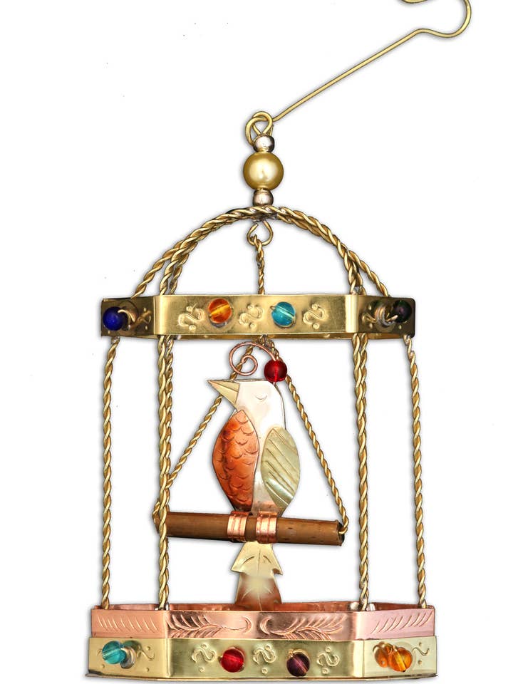 Antique Bird Cage Ornament for wholesale by Pilgrim Imports