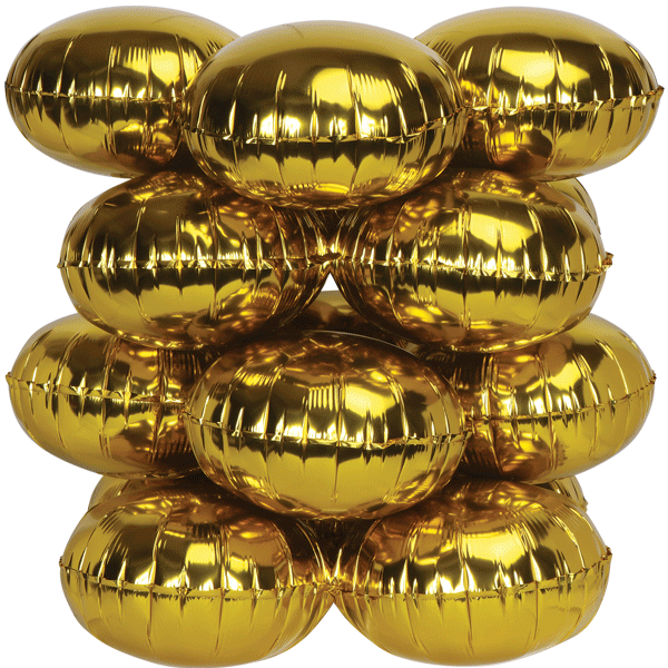 Party Expo, LLC - Wholesale Balloon - 17" LaFete Quad Mylar Balloons - Gold (4ct)1