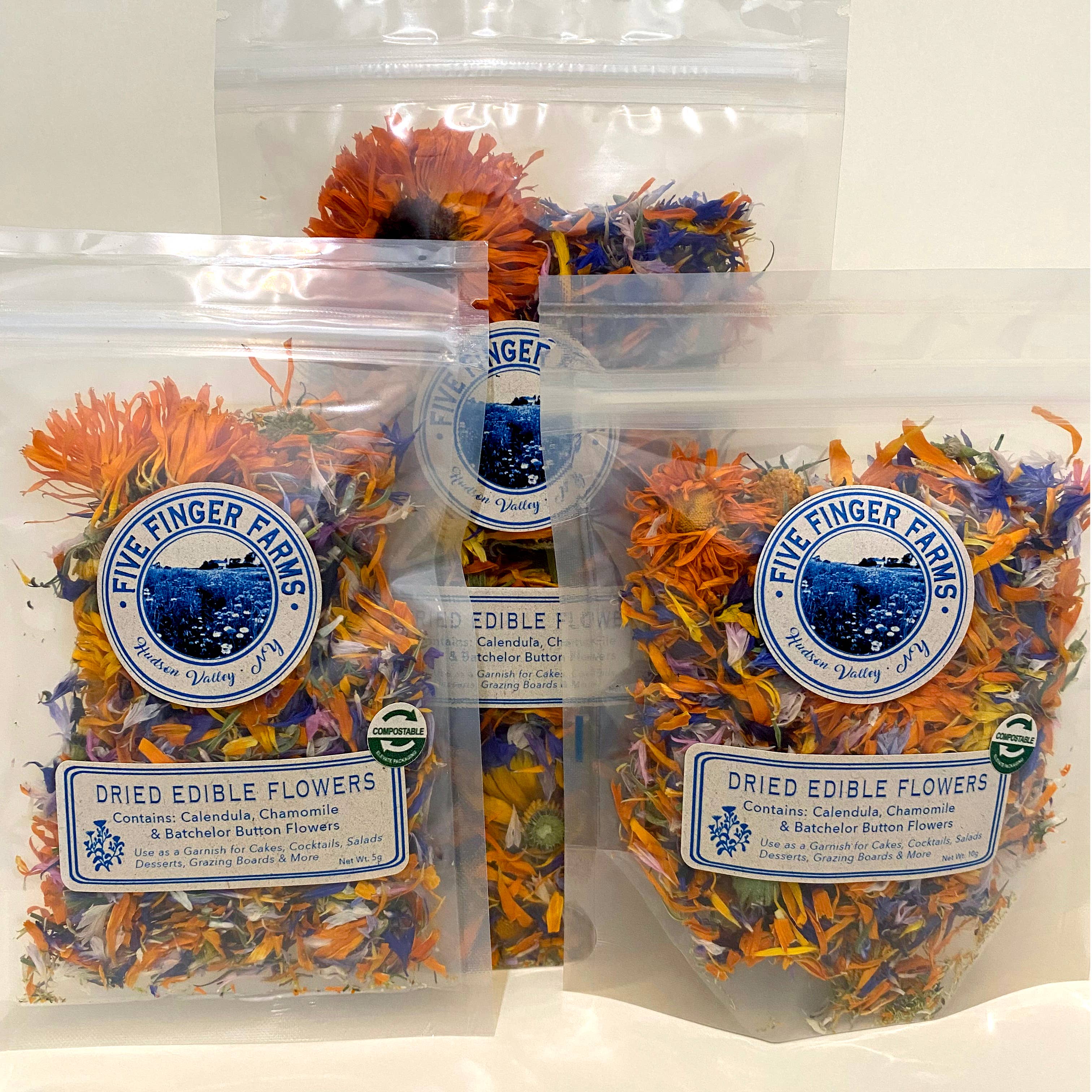 Five Finger Farms - Vendita all'ingrosso Topper per torte/cupcake - Fiori commestibili - Decorazione con fiori secchi veri e naturali18