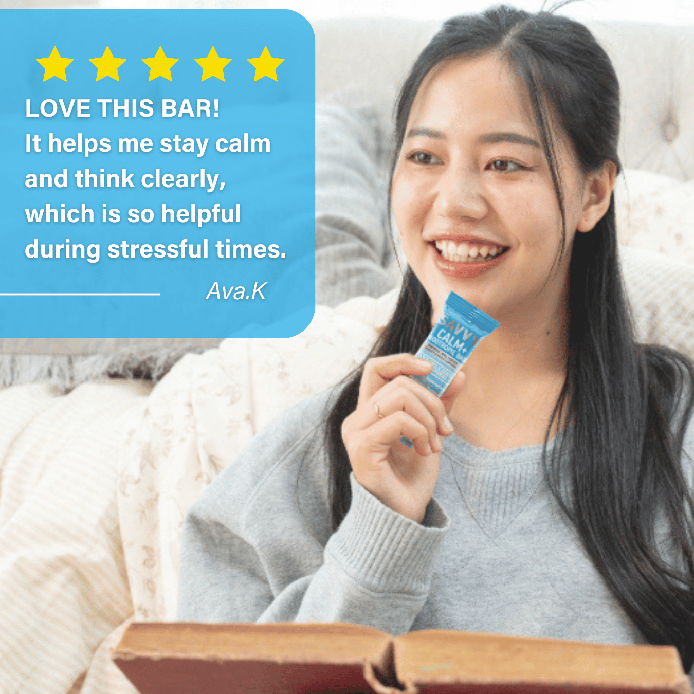 SAVVY BEVERAGES - Wholesale Snack bar - CALMING COLLAGEN PROTEIN BAR + Nootropics14