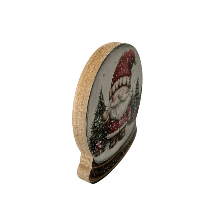 Inkwood Crafters - Wholesale Christmas Decoration - Christmas Gnome Wood Snow Globe - Rustic Holiday Decor