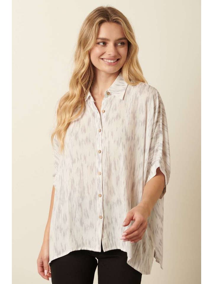 mittoshop – wholesale Tröja med knappar – Dam – H14773A-GAZE BUBBLE DOLMAN ÄRMAD BLUS3