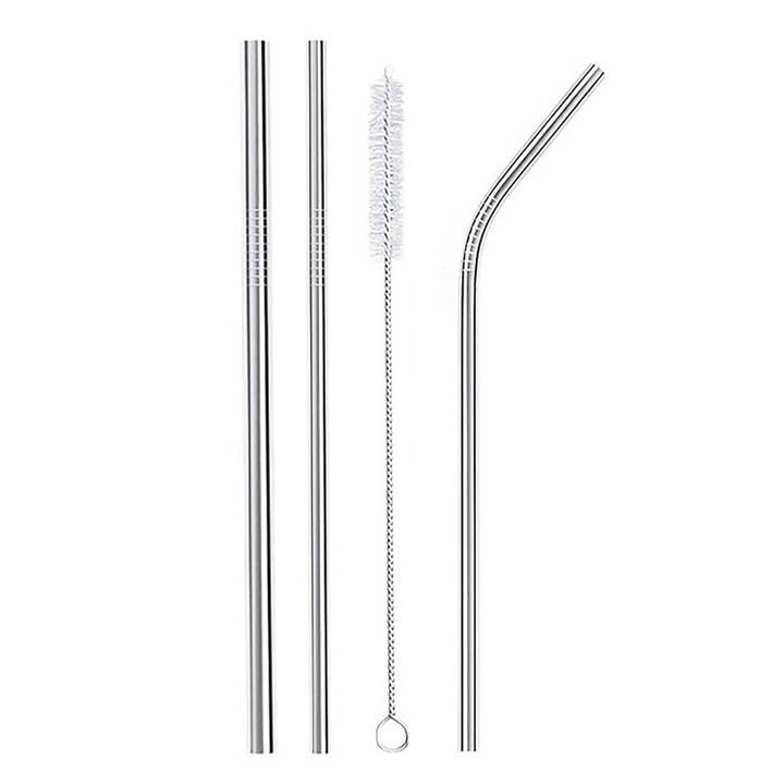 Meals in Steel - Wholesale Drinking straw - Smoothie Straw Pack with Vegan Cleaning Brush - Stainless Steel3