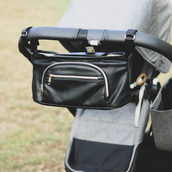 Organisateur de Landau en Similicuir - Noir pour la vente par Zebra Babies