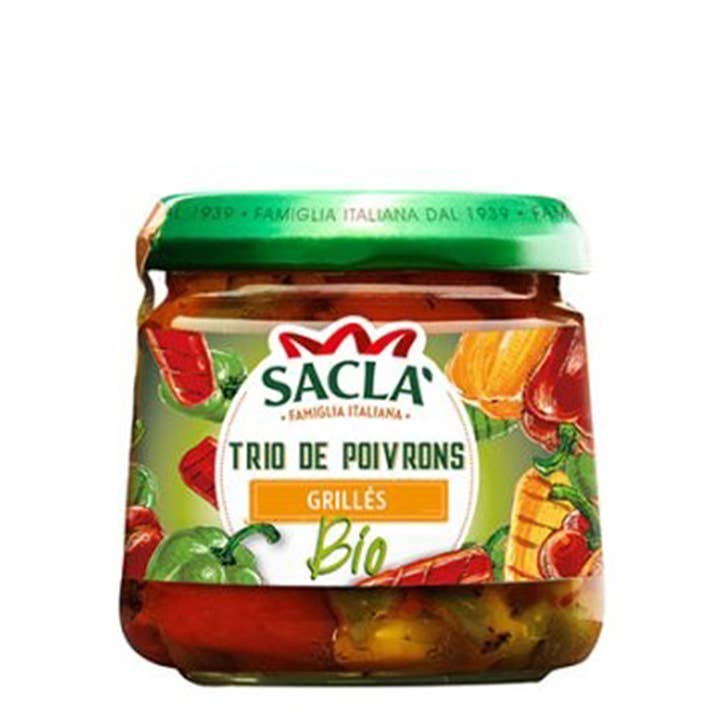 Trio of organic grilled peppers 190 g for wholesale by Sacla