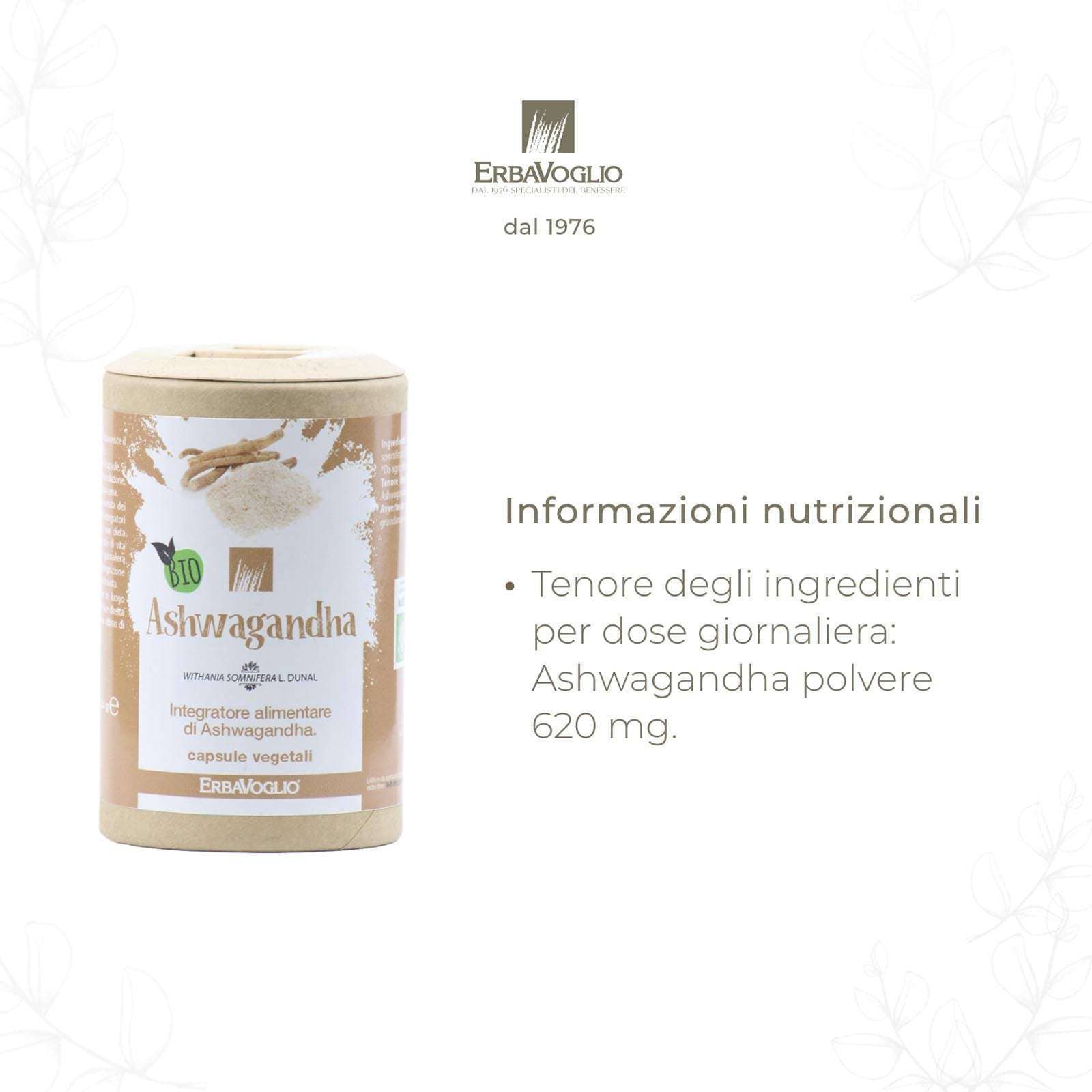 Erbavoglio - Wholesale Oral Supplement/Vitamin - Organic Ashwagandha capsules2