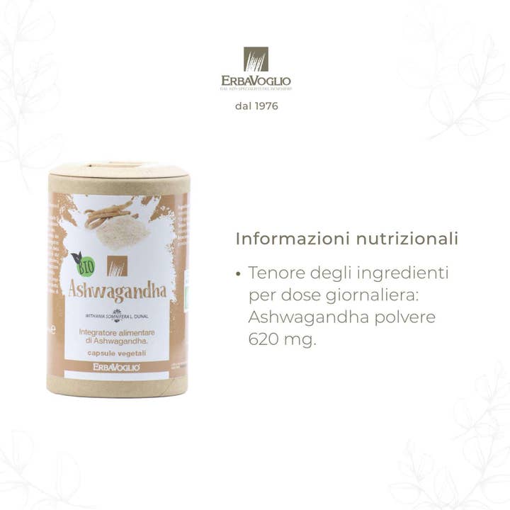 Erbavoglio - Wholesale Oral Supplement/Vitamin - Organic Ashwagandha capsules2