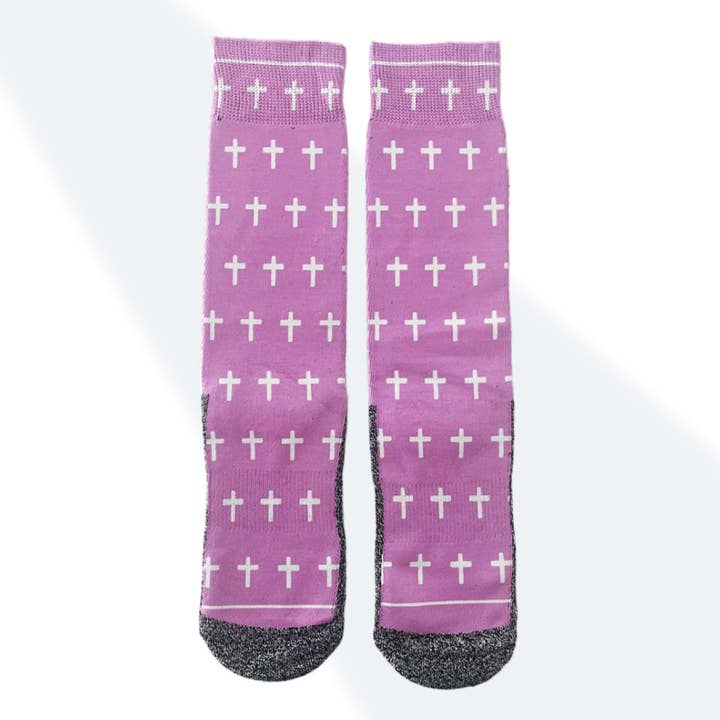 The Pink and White Angels - Bible Verse Crew Socks for wholesale by BibleSocks