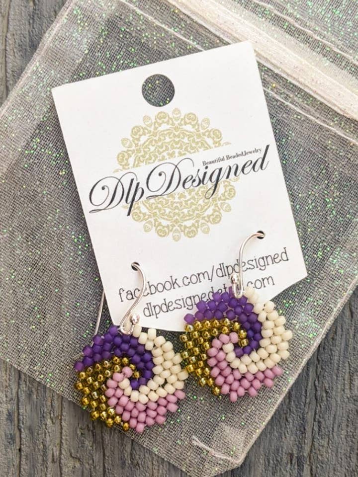 Orecchini a vortice Mardi Gras per la vendita all'ingrosso da parte di DlpDesigned