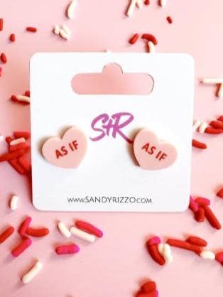 Boucles d'oreilles clous en acrylique "As If Conversation Heart" pour la vente par Sandy + Rizzo