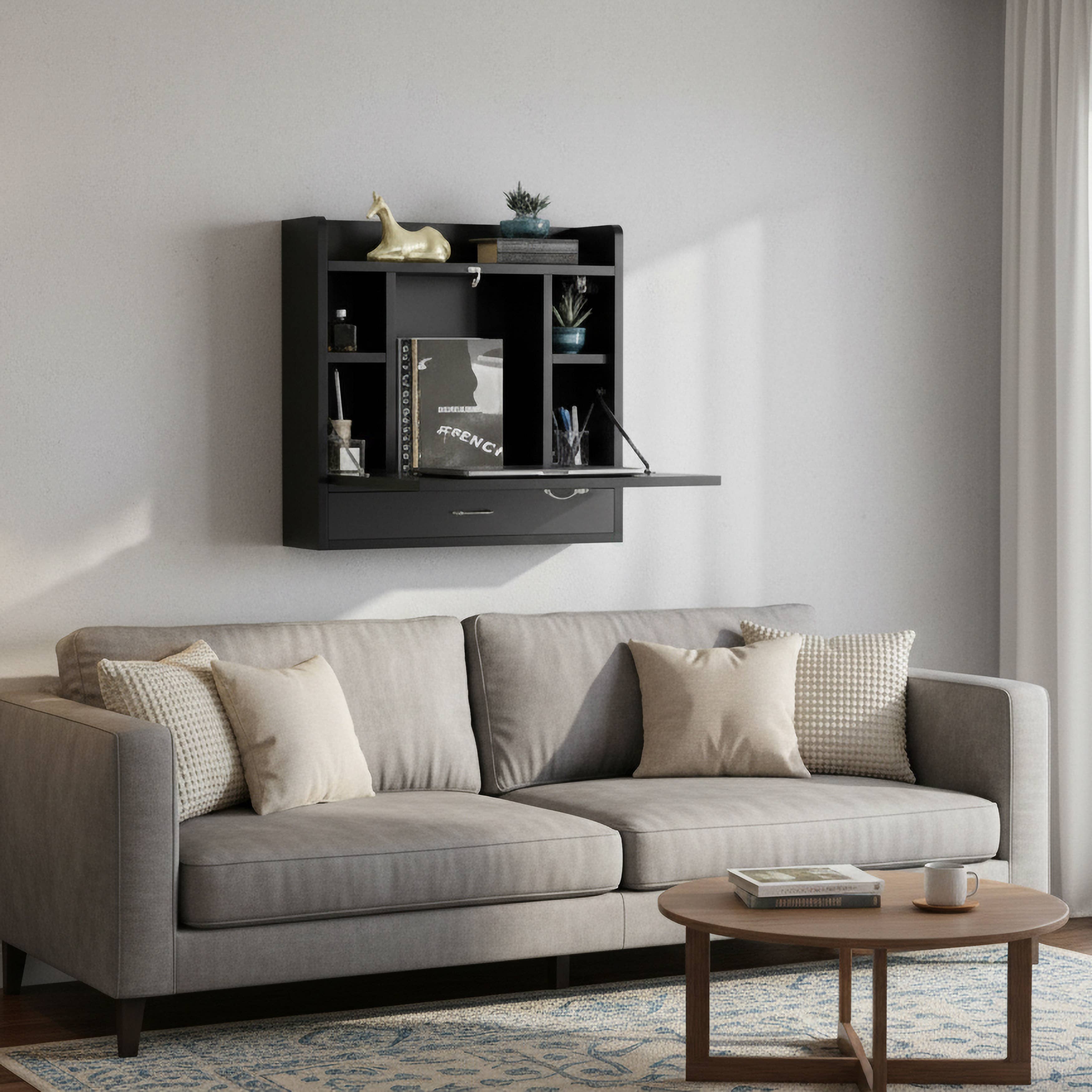 Quickway Imports - Wholesale Desk Organizer - Wall Mount Folding Laptop Writing Computer Storage Desk7