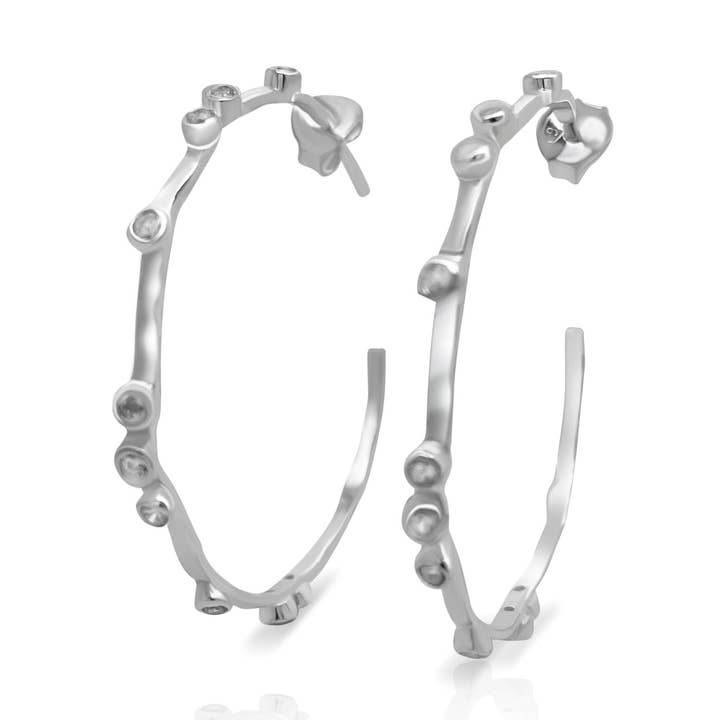 Orecchini Hoop Hoop Hooray in Argento per la vendita all'ingrosso da parte di Gem Bazaar Jewellery