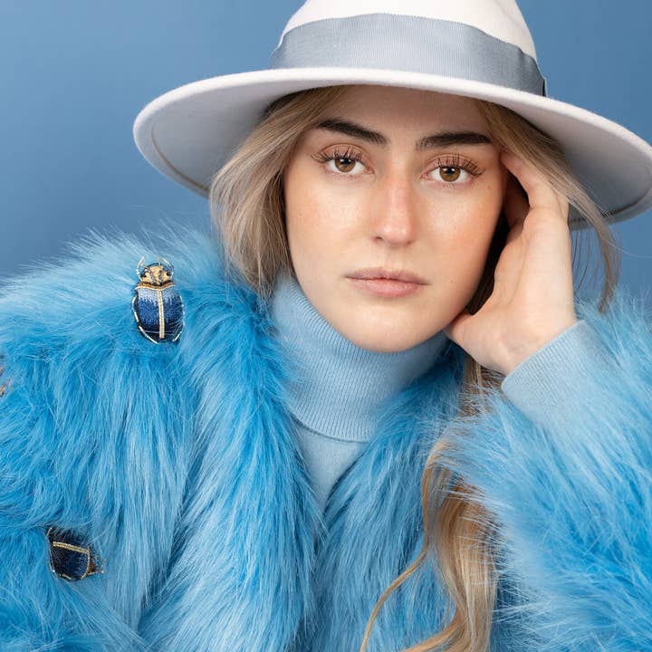 Aéle Paris - Wholesale Brooch - EMBROIDERED BROOCH IN THE SHAPE OF A BEETLE - BARNABY 1