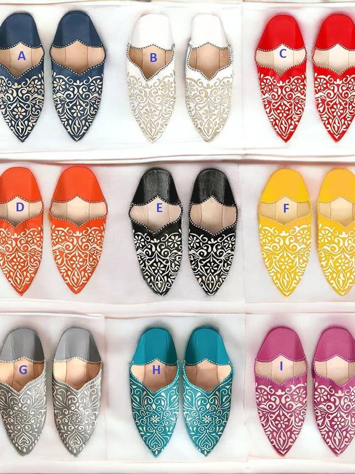 HandmadeBestSeller - Wholesale Slippers – Women's - Women Moroccan Leather Slippers, Decorative Babouche