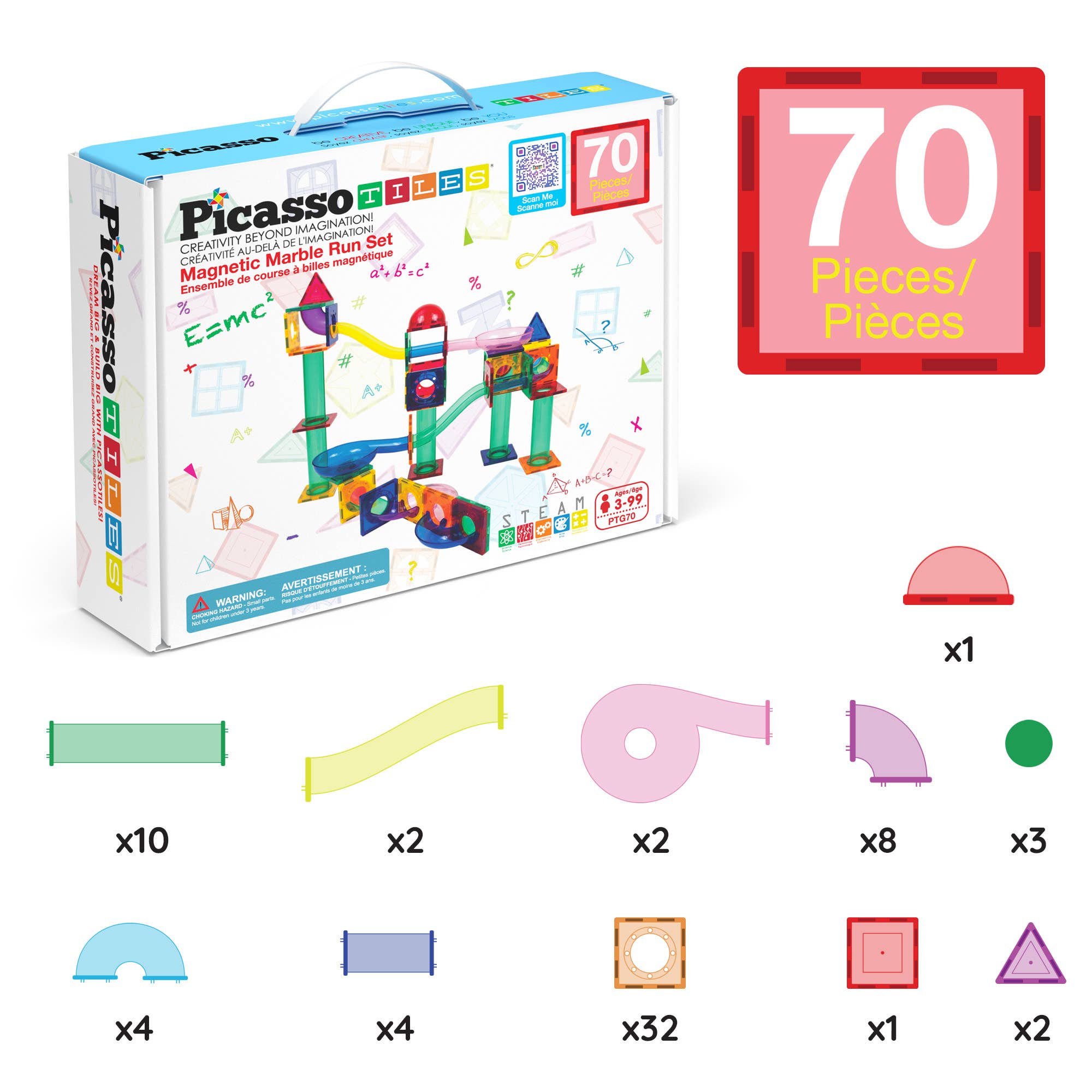 PicassoTiles - Wholesale Bouwset - Kinderen - PicassoTiles Magnetische Knikkerbaan Set14