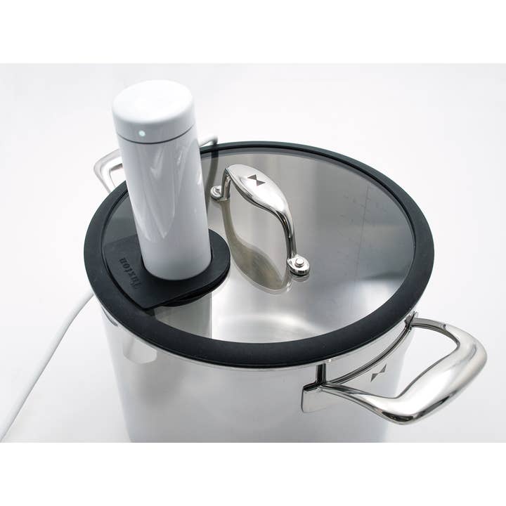 Lynns - Wholesale Cooking Pot - Triply 9.8-Quart Stockpot w/ Portal in Lid for Sous Vide9