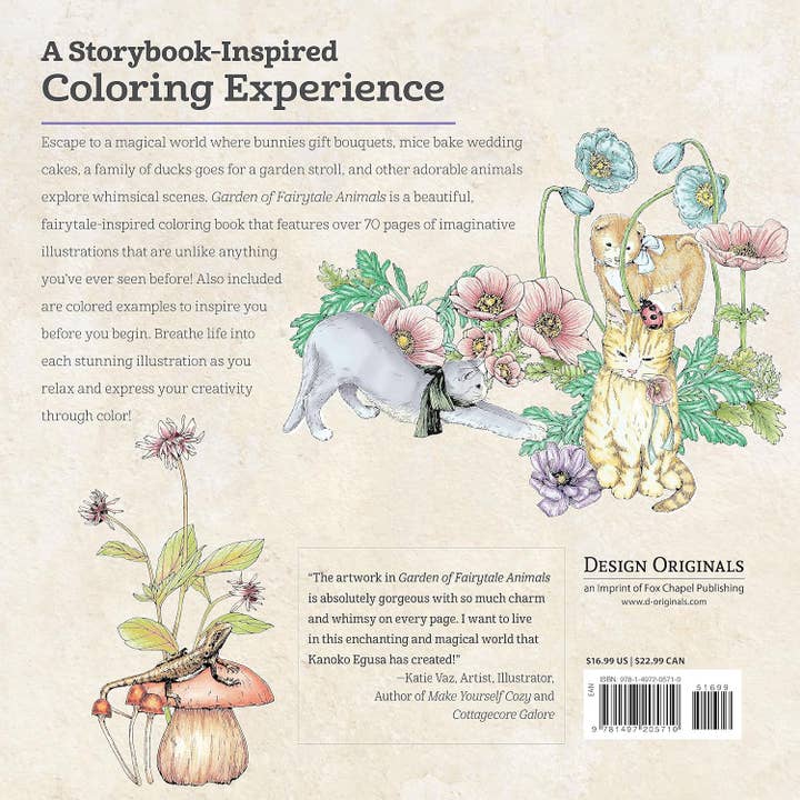 Fox Chapel Publishing - Wholesale Coloring & Activity Book - Adult - Garden of Fairytale Animals - A Curious Collection to Color1