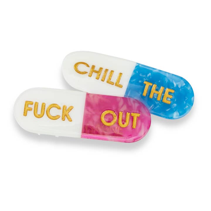 Chill The Fuck Out - Pills - Acetate Hair Claw Clip
for wholesale by Chez Gagné