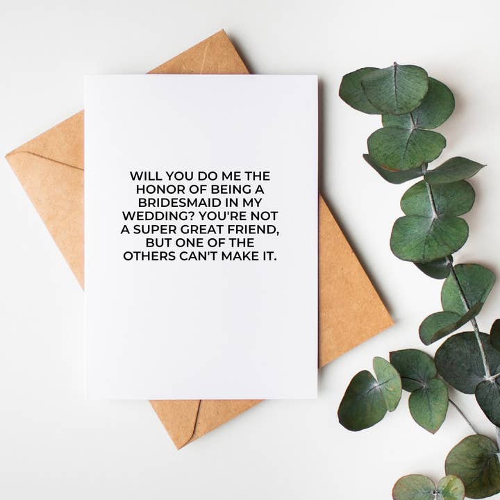 Be a Bridesmaid: Bridal, Engagement, Wedding Greeting Card for wholesale by The Cheeky Press