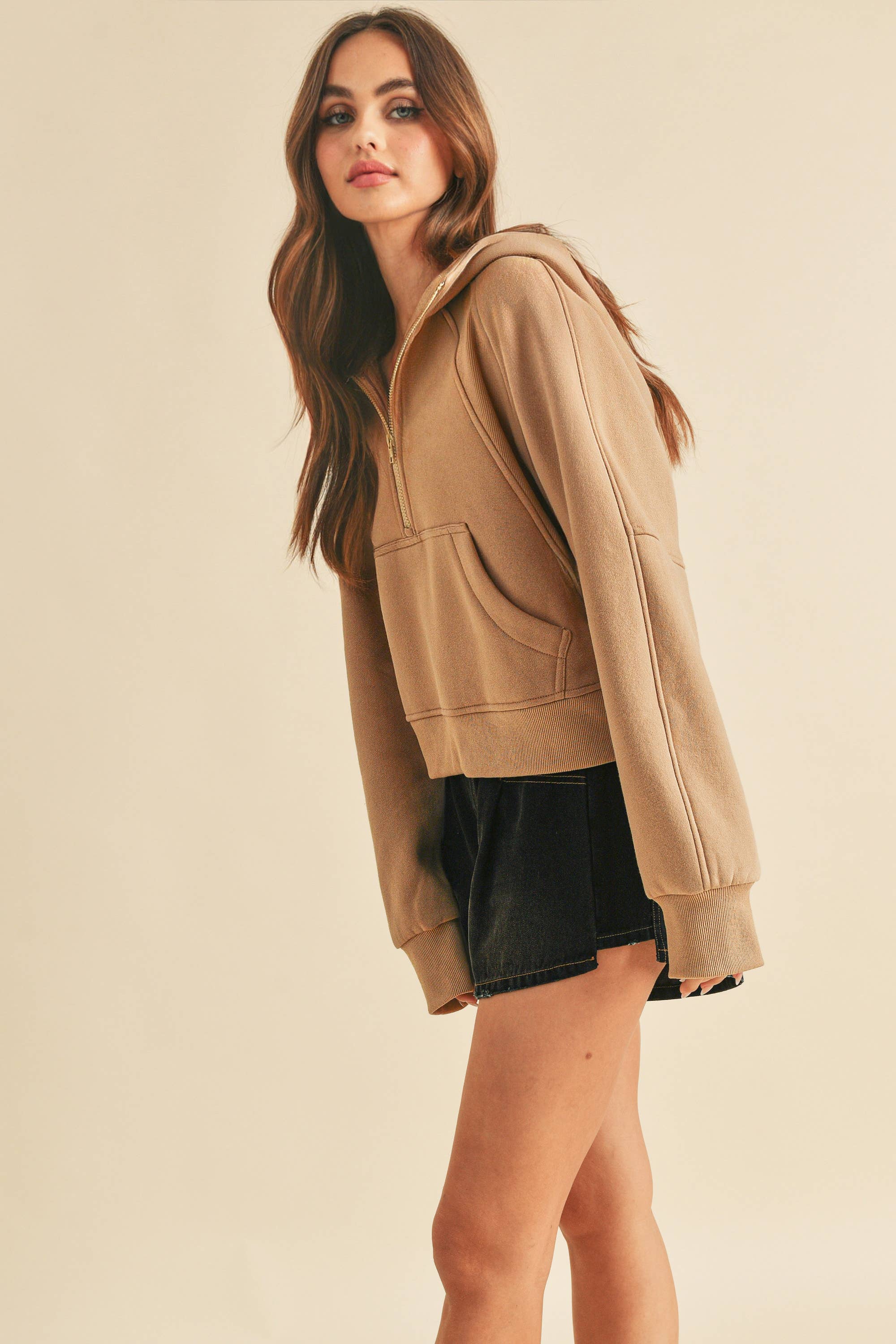 AEMI + CO – wholesale Hoodie – Women's – *SMALL ONLY* 946CK Drea Half-Zip Hoodie21