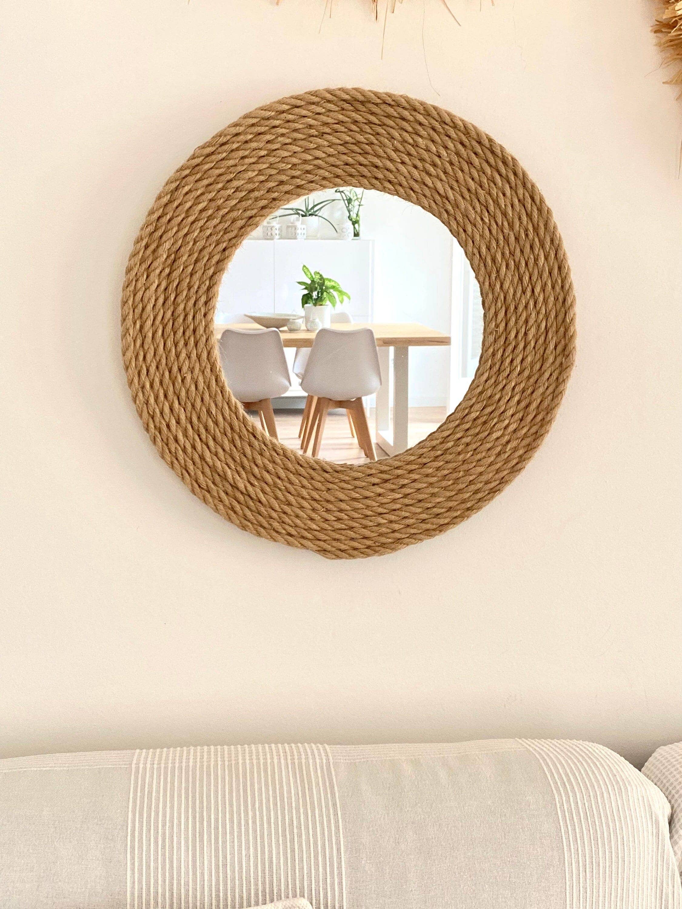 Geometrik Design - Wholesale Wall Stone - Jute Rope Mirror1