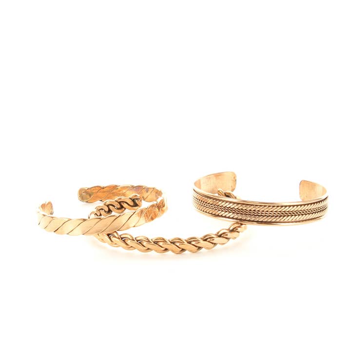 HHH Designs - Wholesale Jewelry Set - Copper Bracelet Set of 3, 100% copper