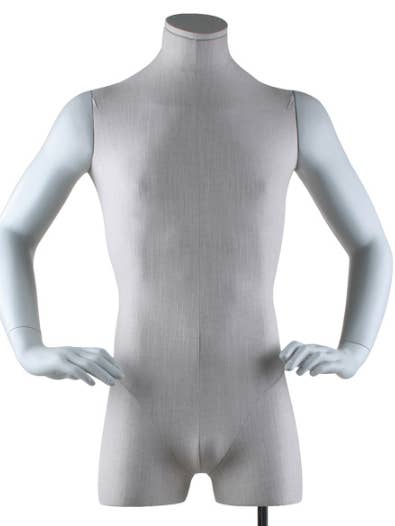 Mit Leinwand bedeckter männlicher Torso mit Armen für den Großhandel von SUDMANNEQUIN