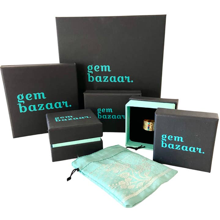 Gem Bazaar Jewellery – Großhandel Cocktail-/Statement-Ring – Blauaugen-Ring in Blauquarz, Blauchalcedon, Gold Vermeil5