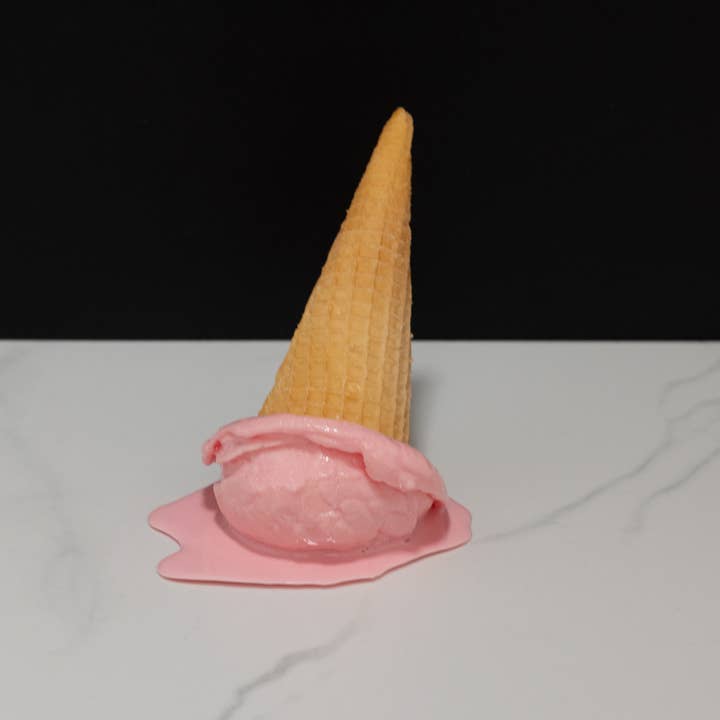 Just Dough It! Fake Foods - Wholesale Decorative Tabletop Object - Fake Melting Strawberry Ice Cream Cone
