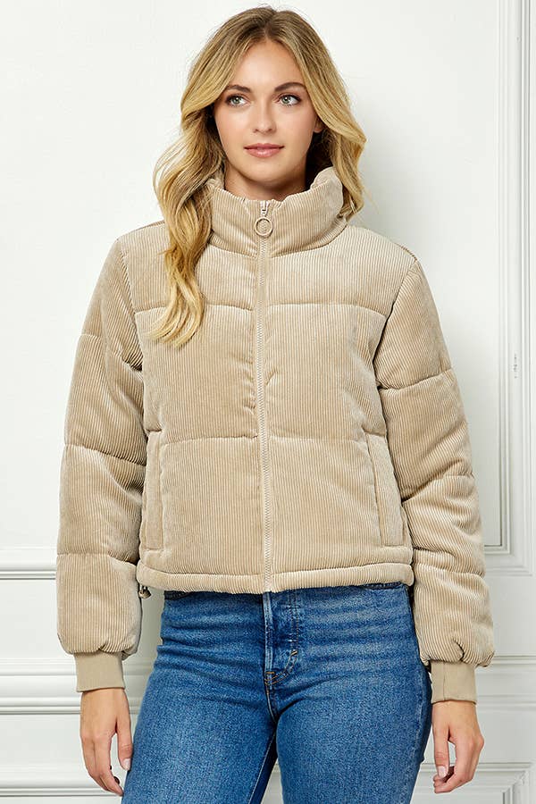 Veracci - Wholesale Puffer Jacket - Women's - Quilted Corduroy Puffer Jacket1