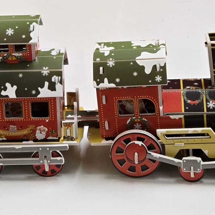 Puzzle en papier 3D Train de Noël Maison du Père Noël Pays des merveilles pour la vente par Fiona Accessories