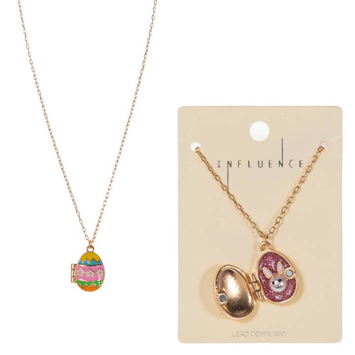 Designature New York - Wholesale Pendant/charm necklace - Easter Egg W Bunny Enamel Locket Short Necklace0