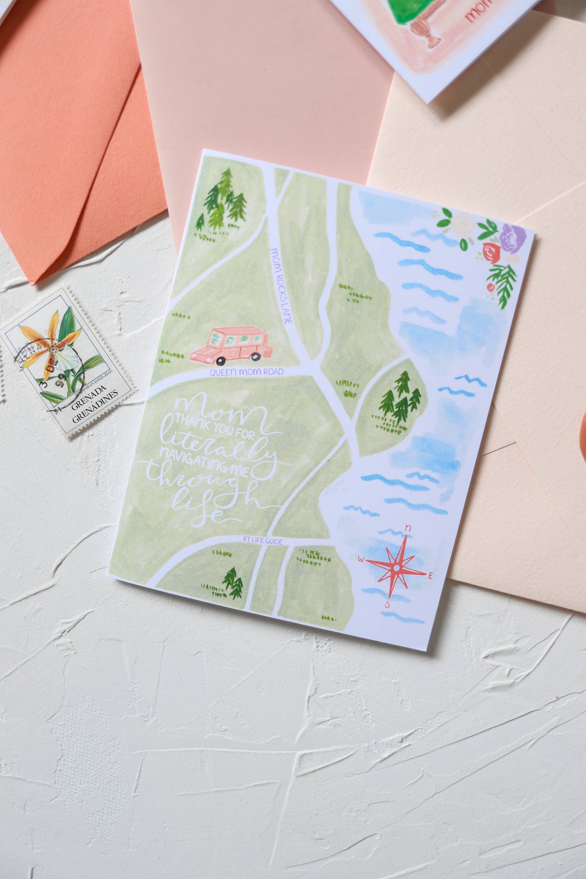 Stephanie Tara Stationery – wholesale Morsdagskort – Mamma Tack för att du bokstavligen navigerar mig genom livet kort1