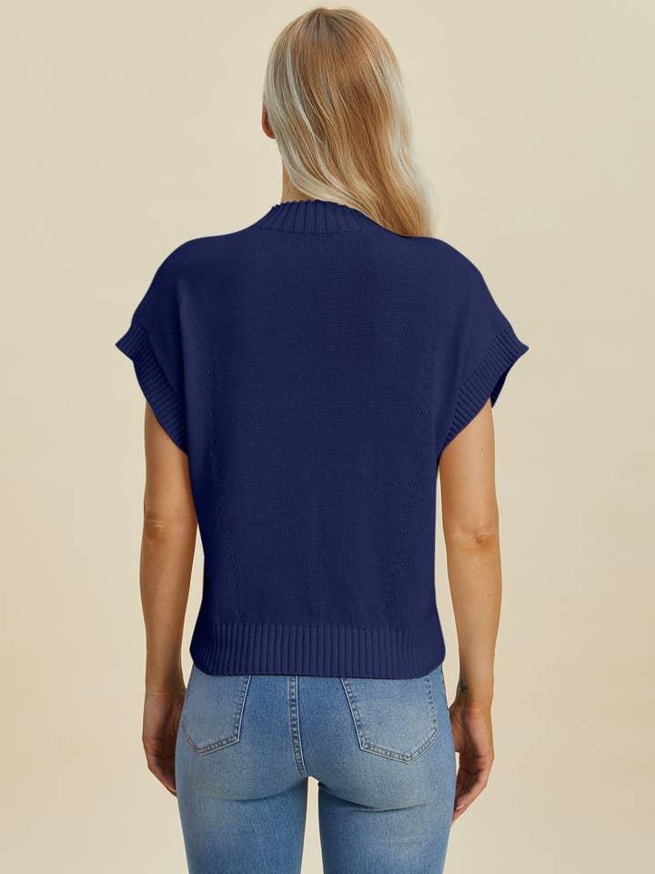 ClassiQ - Wholesale Knit Sweater - Women's - Double Take Full Size Mock Neck Short Sleeve Sweater6