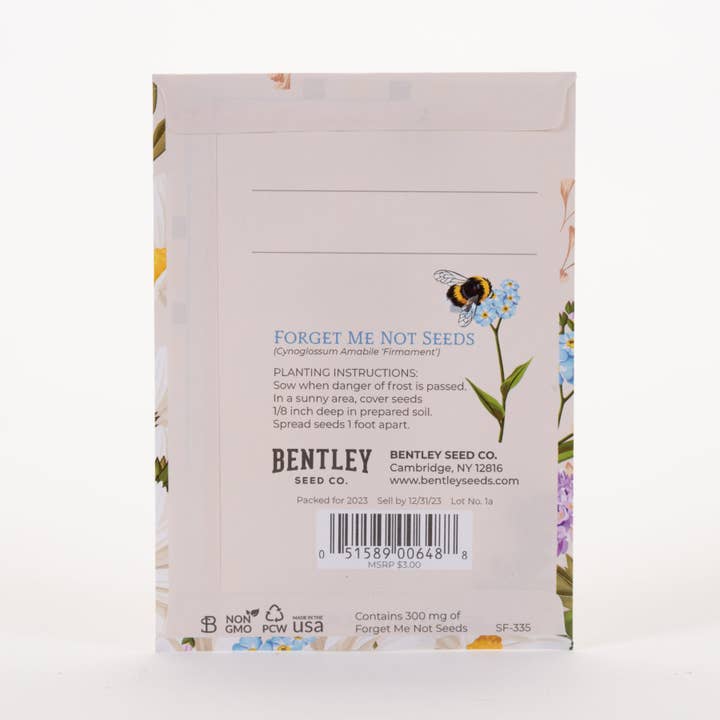 Bentley Seed Co. - Wholesale Birthday Card - Happy Birthday - Bee - Forget Me Not Seed Packets8