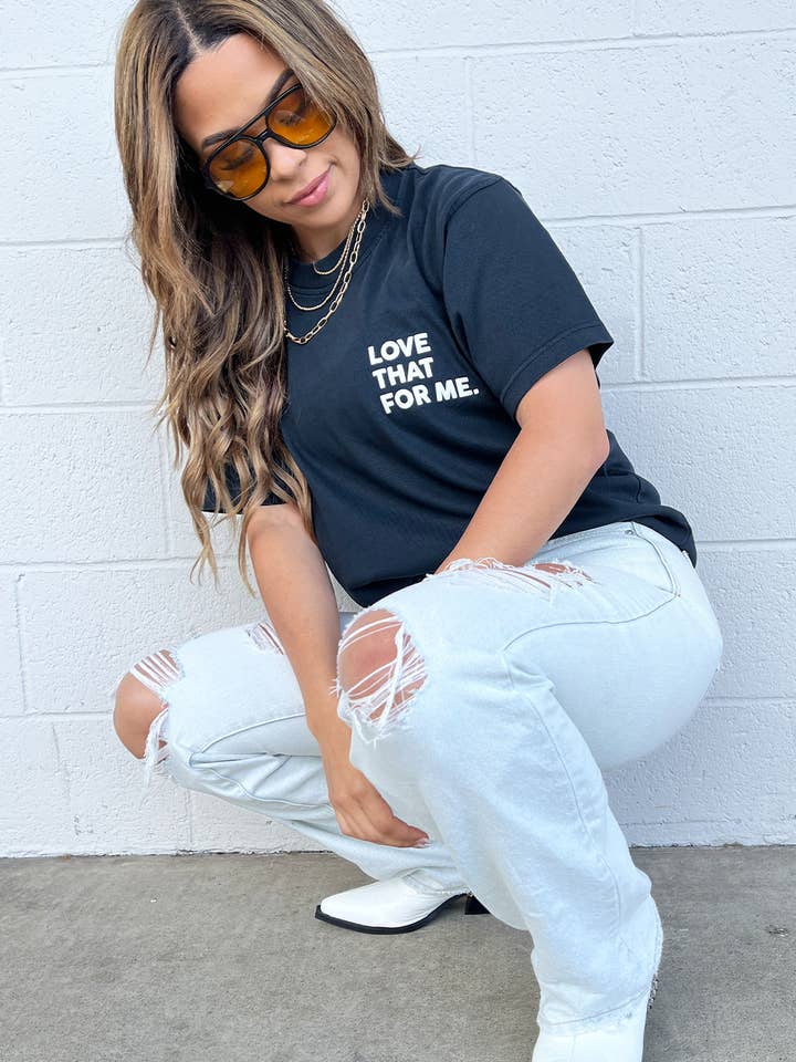 House of Lulu - Wholesale Screen Printed T-Shirt - Women's - Love That For Me Pigment Dye Tee