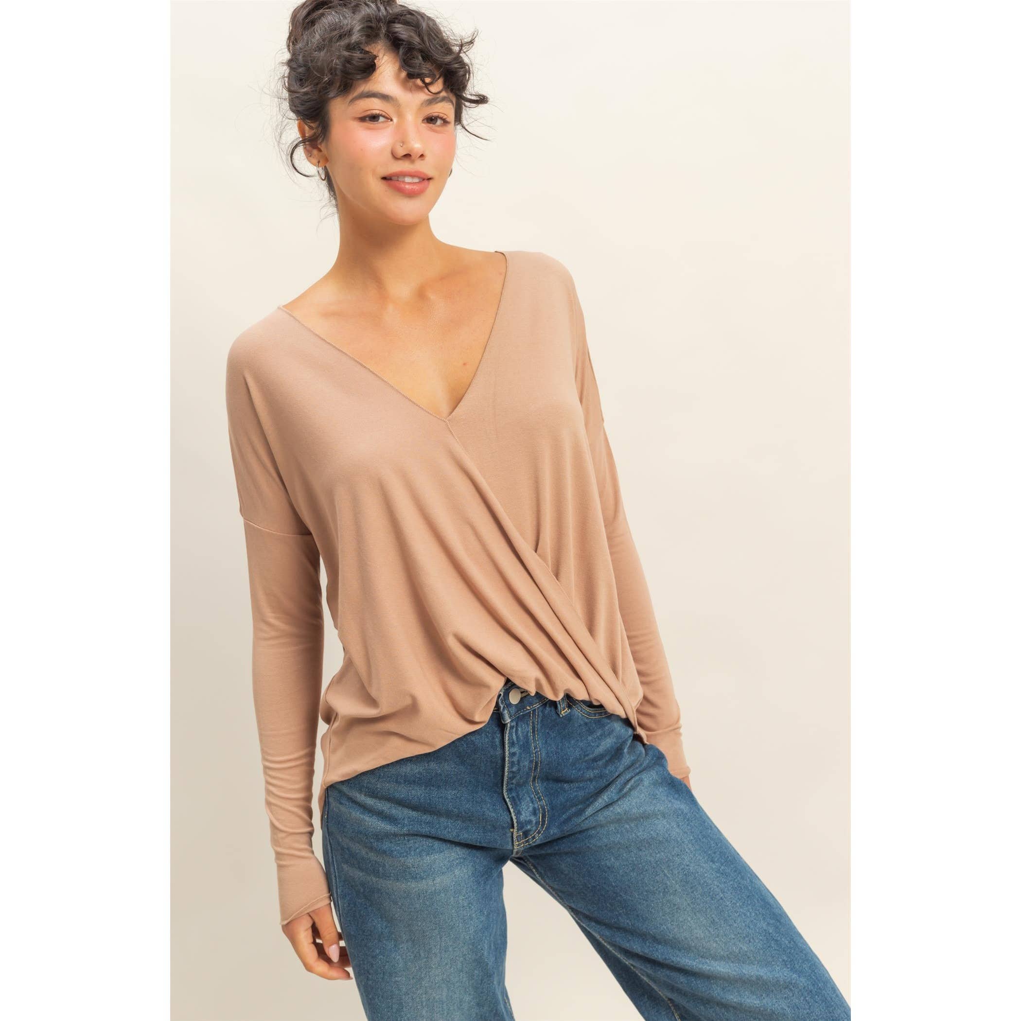 Double Zero - Vendita all'ingrosso Camicia - Donna - Top a maniche lunghe drappeggiato16