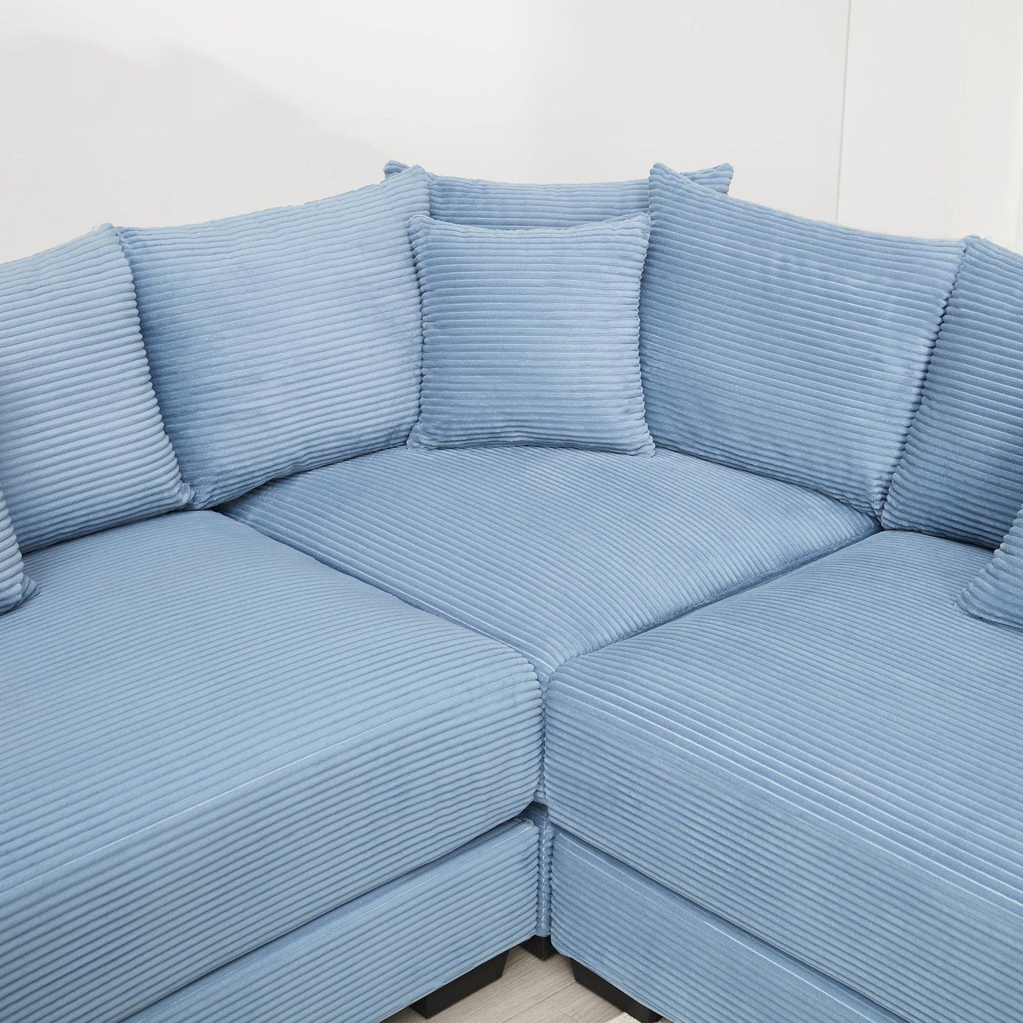 39F Inc. - Wholesale Sofa - Oversized Blue Cloud Modular Sectional Couch (13 Pillows)20