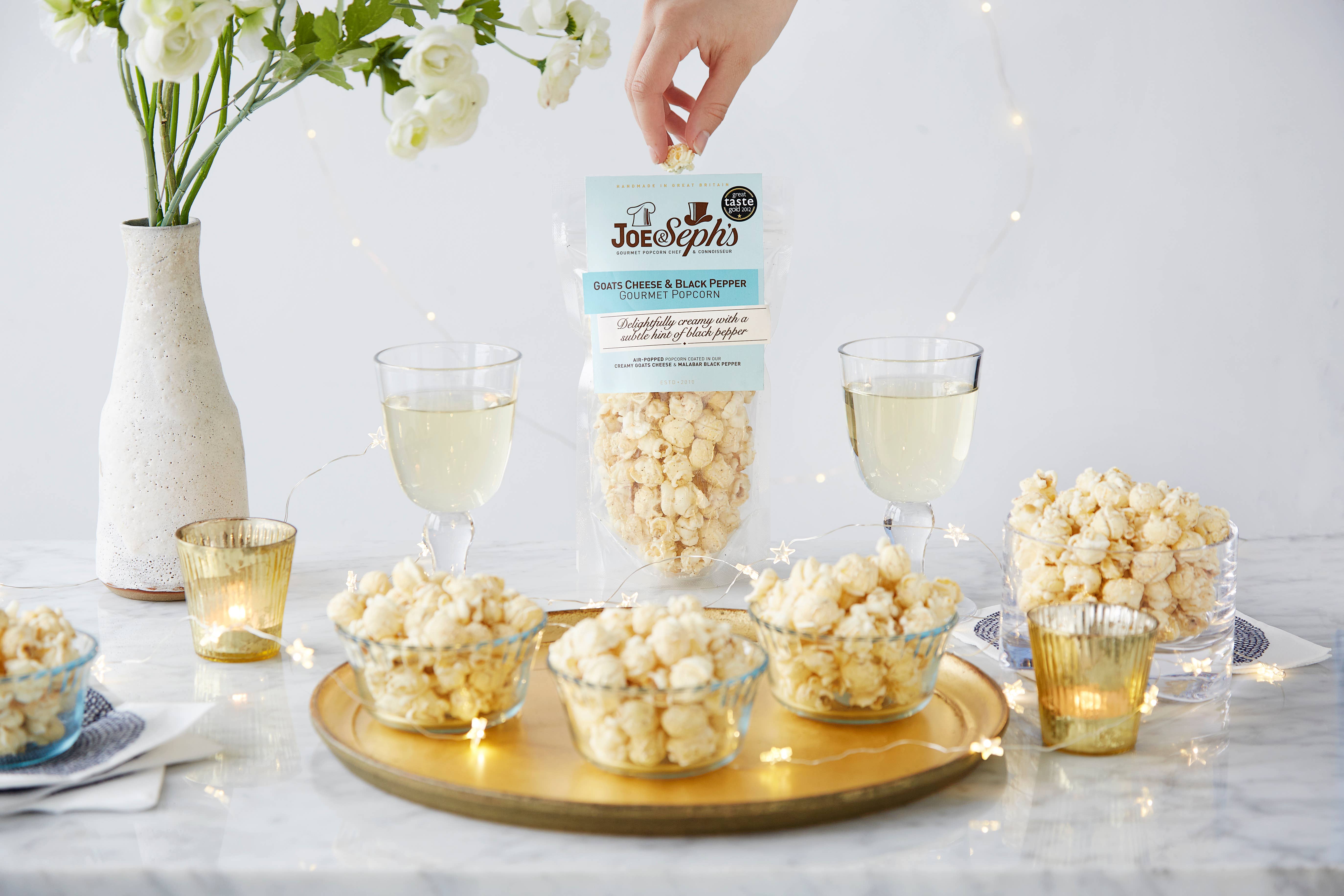 Joe & Seph's Gourmet Popcorn – wholesale Popcorn – Goats Cheese & Black Pepper 70g Pouch1