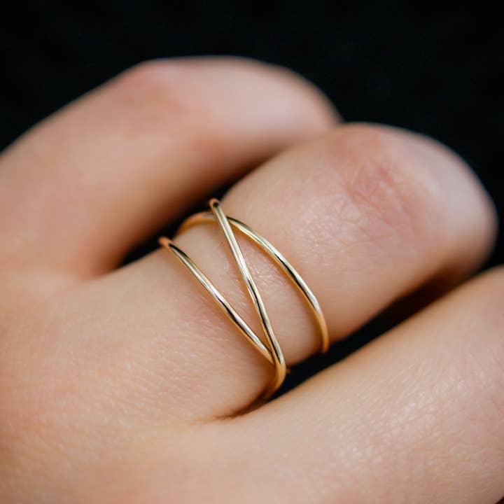 Hannah Naomi - Wholesale Cocktail/Statement Ring - Small Wraparound Ring, 14K Gold Fill