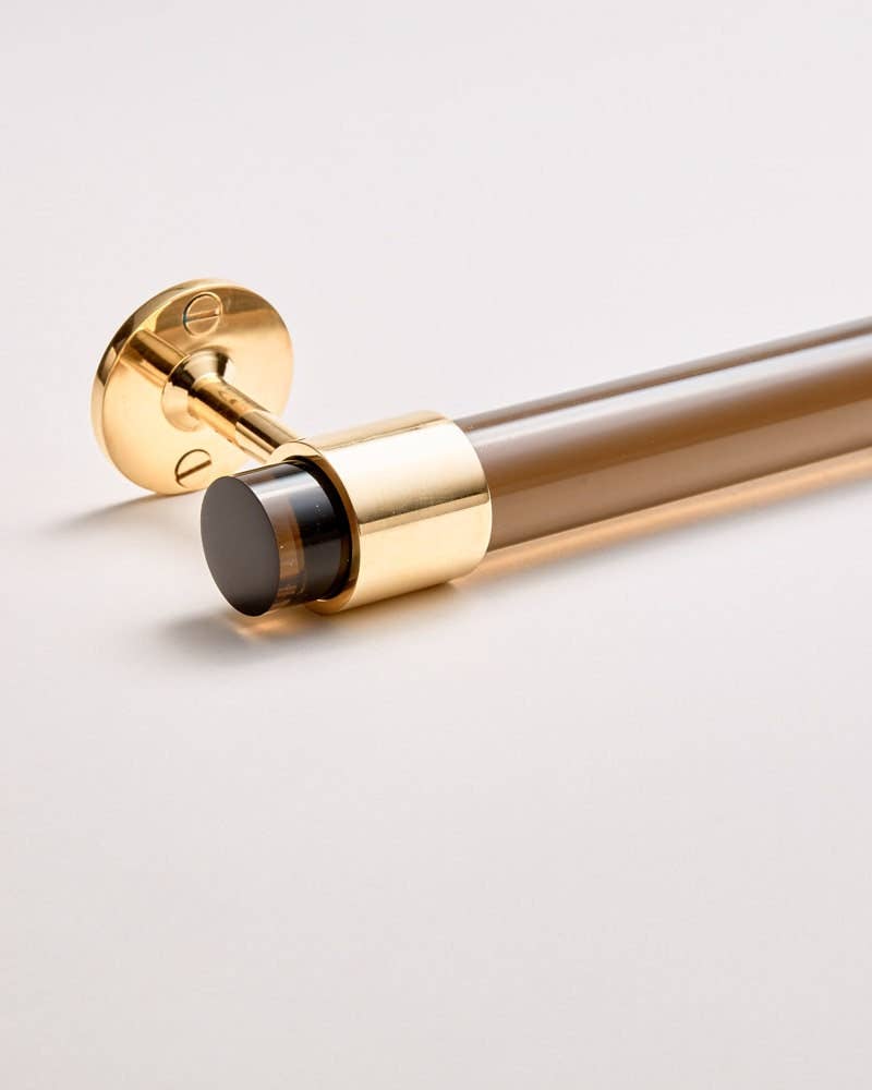 LuxHoldups - Wholesale Towel Holder/Hanger - Lucite and Brass Towel Bar with Solid Brass Hardware3