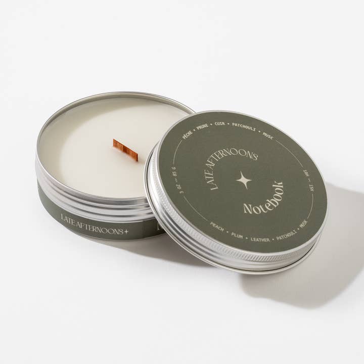 Late Afternoons - Wholesale Novelty Candle - Notebook Candle | Peach, Plum, Leather & Musk3