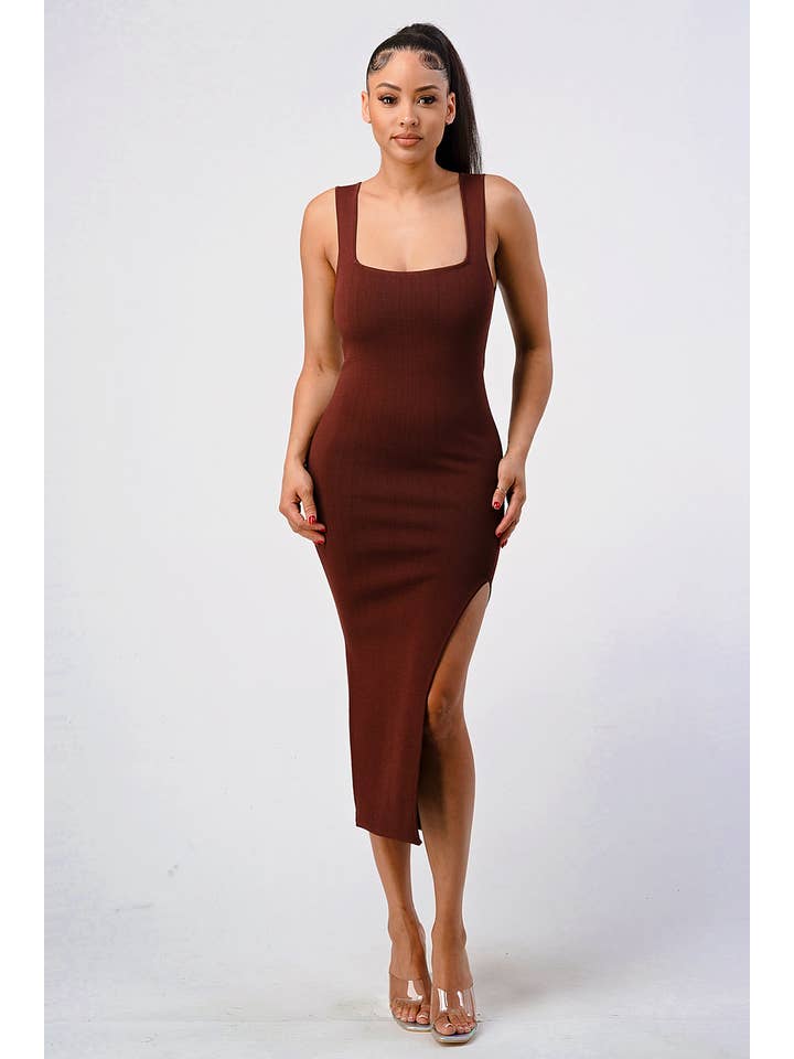 Evenuel - Wholesale Jurk - Dames - Bodycon bandage jurk in bruin