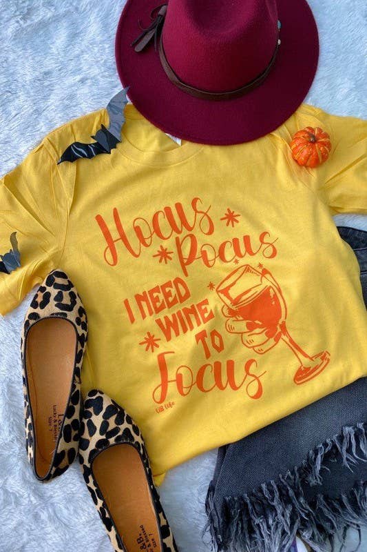 L&B Life - Vente T-shirt sérigraphié – femme - T-shirt à imprimé Alcohol de BC Hocus Pocus I Need Wine To Focus2