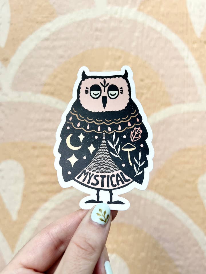 Mystisk uggla dekorativa klistermärken, boho-klistermärke för wholesale av Hippie Baby Co