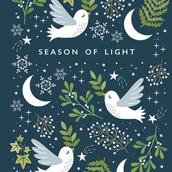 DOVES HOLIDAY BOXED GREETING CARDS 4.5 x 6.25" for wholesale by Calypso Cards LLC