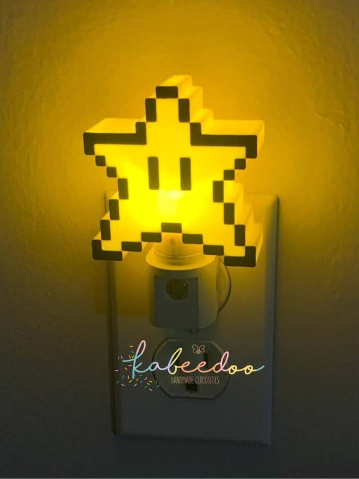 Star Mario Bro night light nursery, kid room decor for wholesale by Kabeedoo