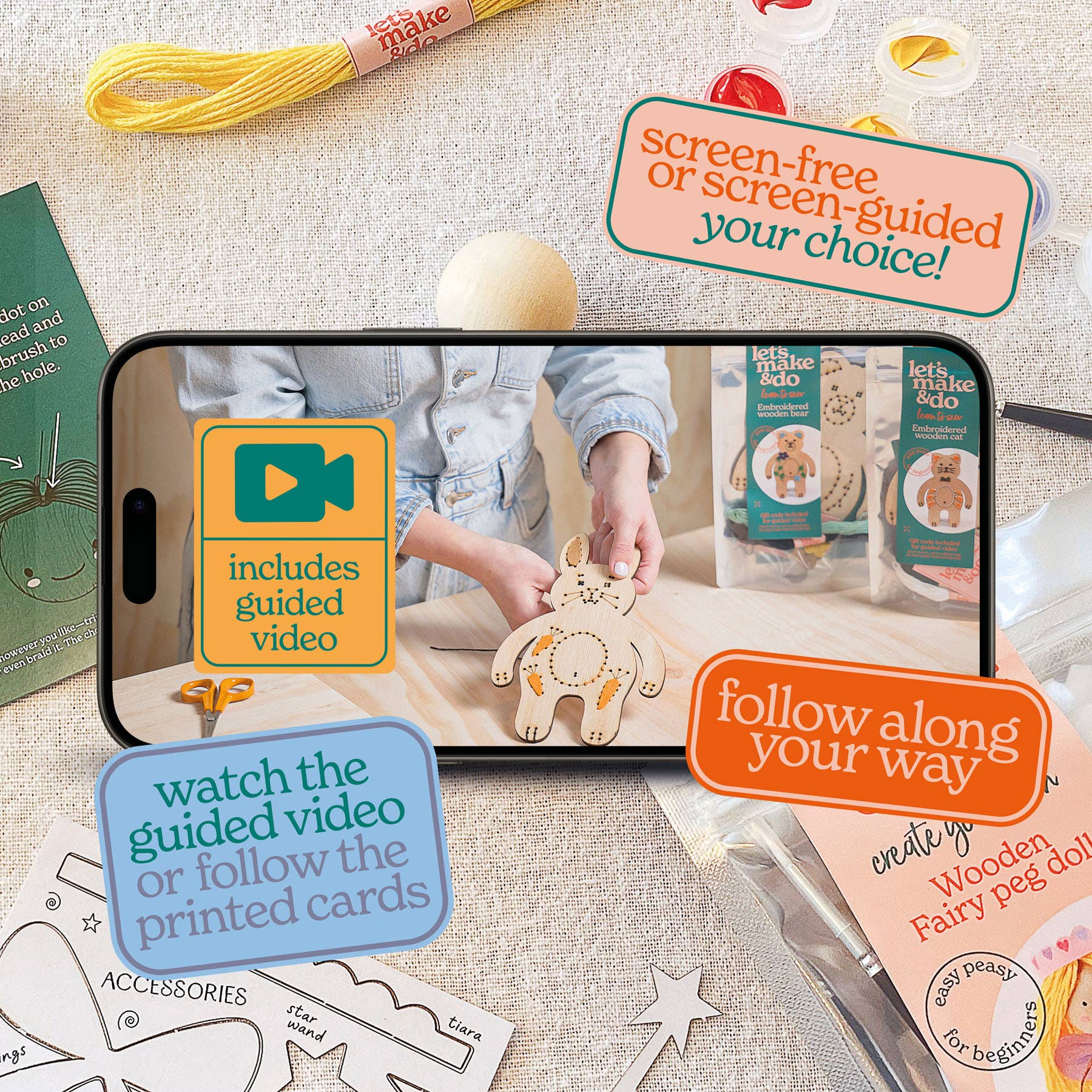 Let's Make & Do - Vendita all'ingrosso Kit per lavoretti fai da te - Bambini - Kit per Creare la Tua Fatina con Bambola di Legno2